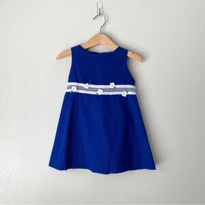 Florence Eiseman Floral Applique Corduroy Sleeveless Dress 3T